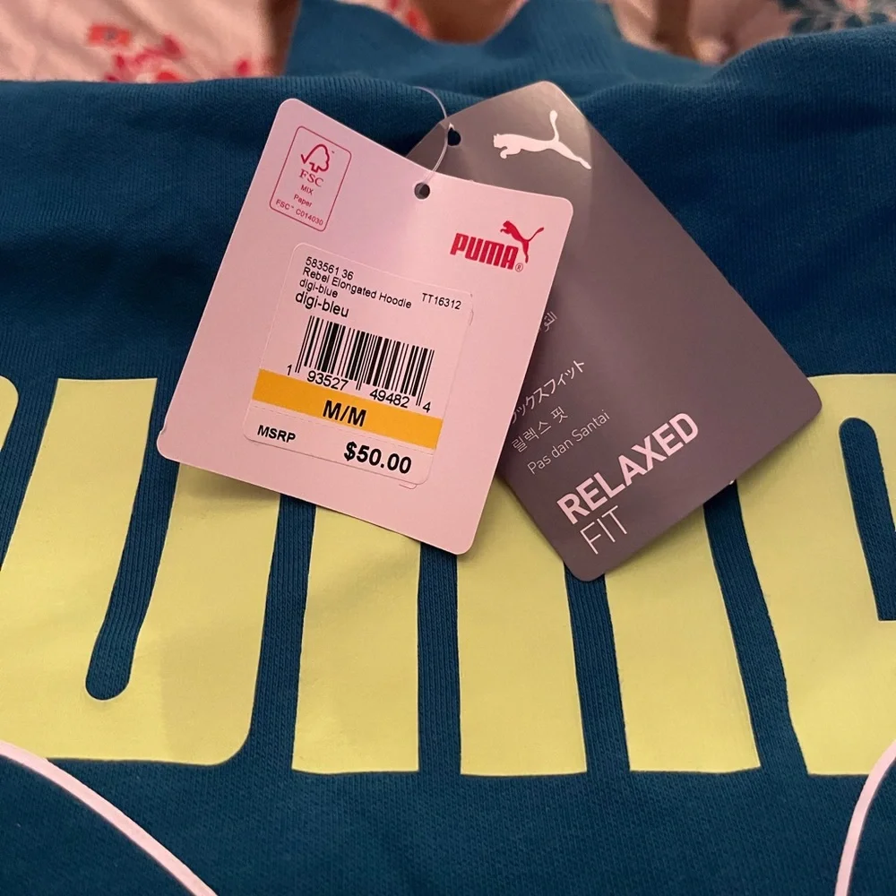 PUMA brand relaxed fit size M hoodie. NWT.